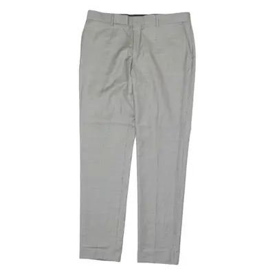 THE KOOPLES Fitted Houndstooth Mens Trousers Black Regular Tapered Wool W35 L32