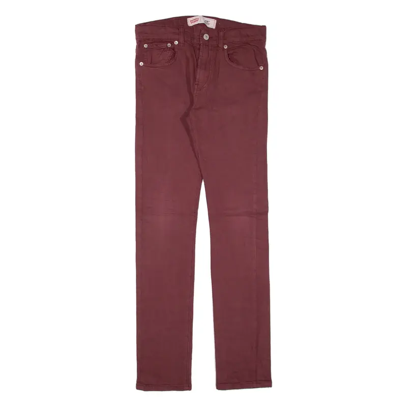LEVI'S 510 Boys Trousers Red Slim Skinny W27 L28