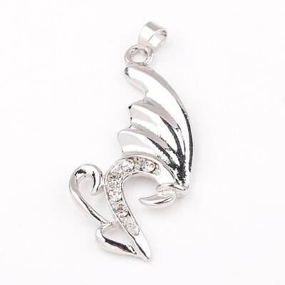 Swan Alloy Rhinestone Pendants