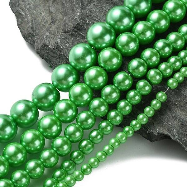 Dyed Glass Pearl Round Beads Strands