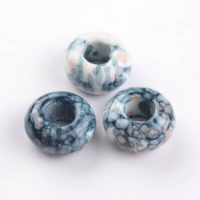 Dyed Rondelle Natural Ocean White Jade Beads