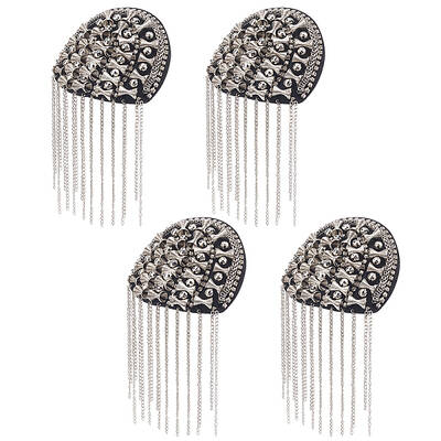 4Pcs Iron Chain Tassel Epaulettes