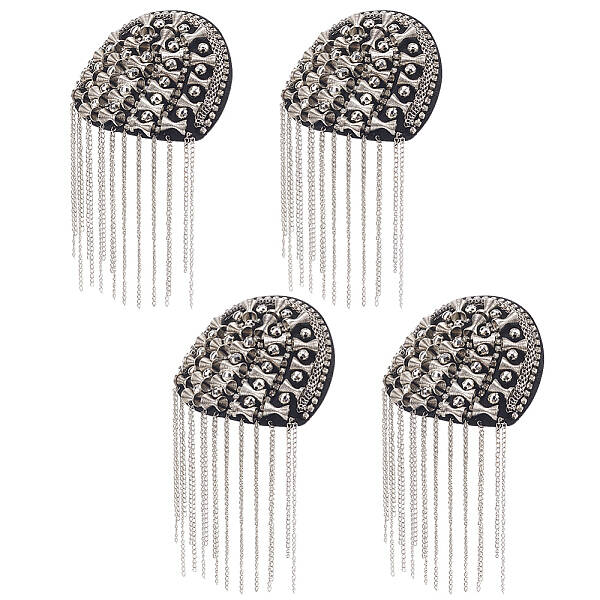 4Pcs Iron Chain Tassel Epaulettes