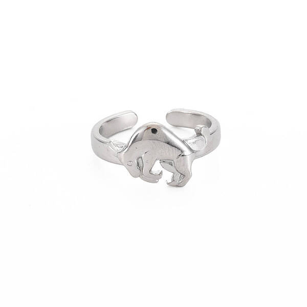 Non-Tarnish 304 Stainless Steel 12 Constellations/Zodiac Signs Open Cuff Ring for Women