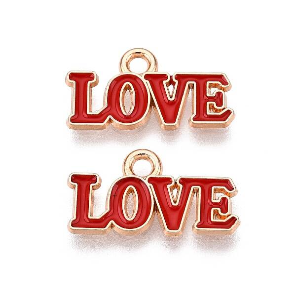 Valentine's Day Theme Alloy Enamel Pendants