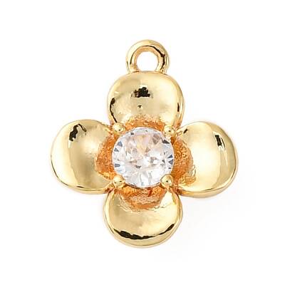 Brass Pave Clear Cubic Zirconia Charms