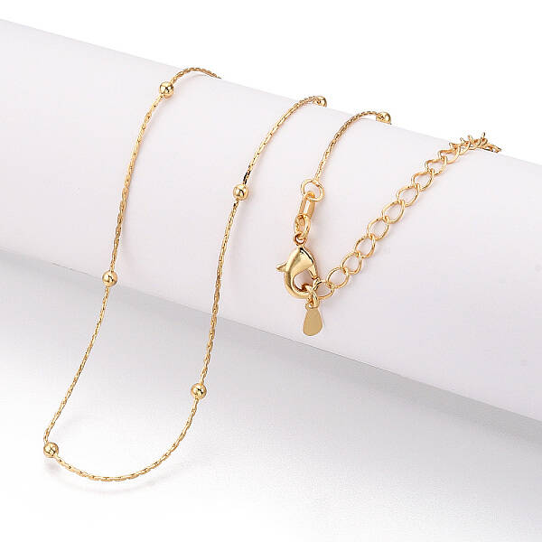 Brass Ball Boston Link Chain Necklaces