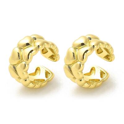 Heart Brass Cuff Earrings for Women