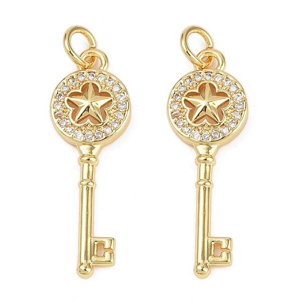 Brass Micro Pave Clear Cubic Zirconia Pendants