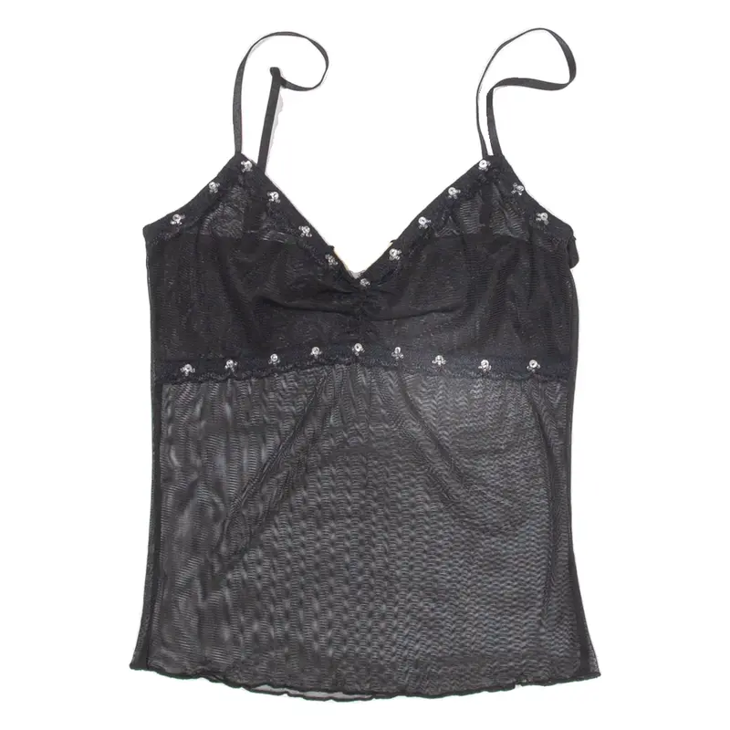 Womens Camisole Top Black Sleeveless XXS