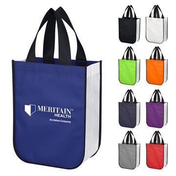 150 Custom Lola Laminated Non-Woven Shopper Tote Bag - ...