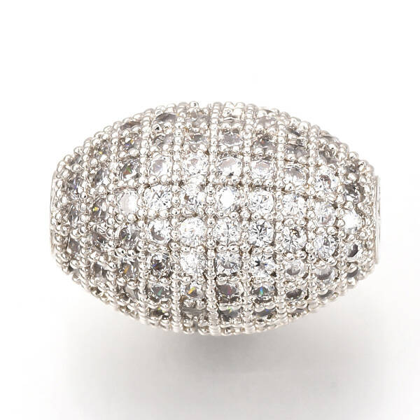 Brass Micro Pave Cubic Zirconia Beads
