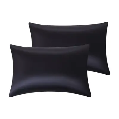 Solid Color Satin Pillowcase without Filler, 2 Counts Soft Breathable Pillow Cover, Silky Pillow Cover for Bedroom Home Decor