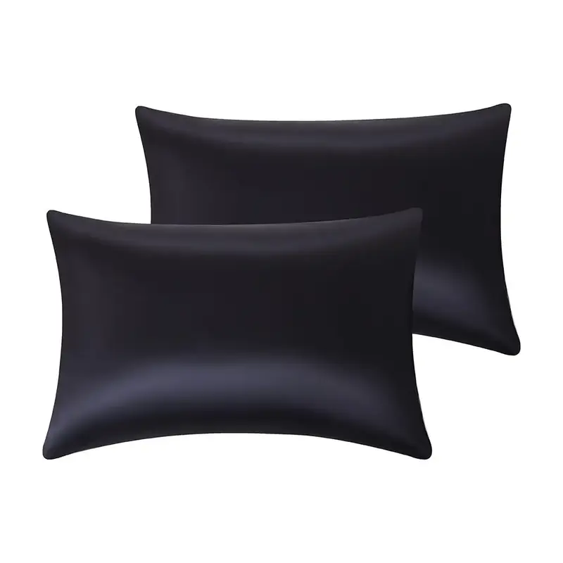 Solid Color Satin Pillowcase without Filler, 2 Counts Soft Breathable Pillow Cover, Silky Pillow Cover for Bedroom Home Decor