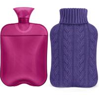 Hot Water Bottle with Knitted Cover, 2L Hot Water Bag for Hot and Cold Compress, Hand Feet Warmer, Ideal for Menstrual Cramps...