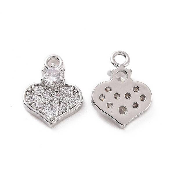 Brass Micro Pave Cubic Zirconia Charms