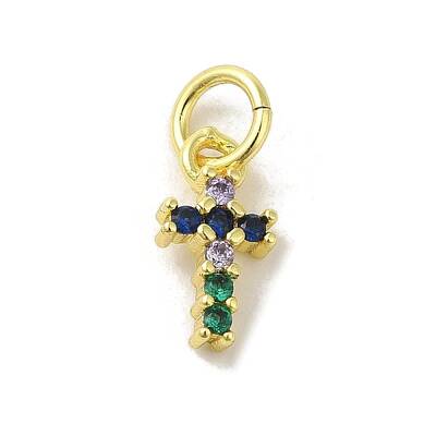 Brass Micro Pave Cubic Zirconia Charms