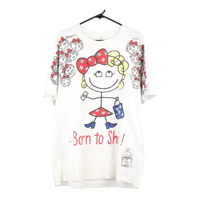 Delta Graphic T-Shirt - 2XL White Cotton