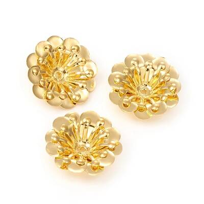 Multi-Petal Brass Bead Caps
