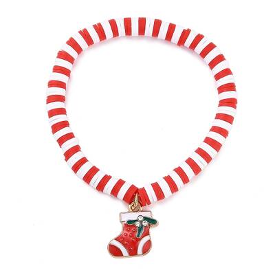 Elegant Christmas Handmade Polymer Clay Heishi Beaded Stretch Bracelets