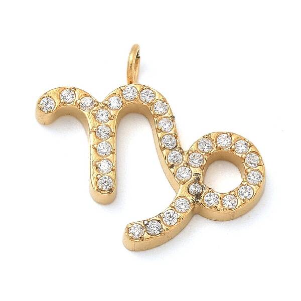 Ion Plating(IP) 304 Stainless Steel Micro Pave Cubic Zirconia Charms