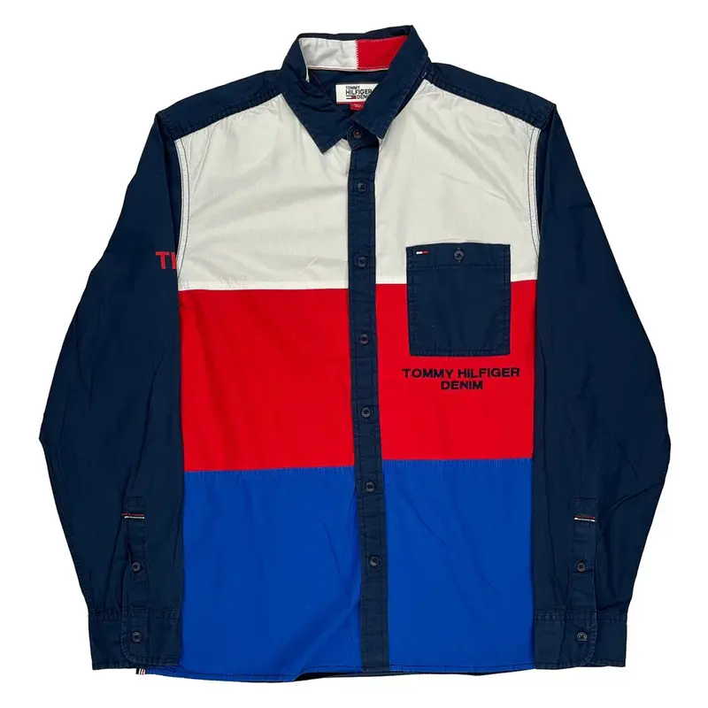 Tommy Hilfiger Shirt - Medium Navy Cotton