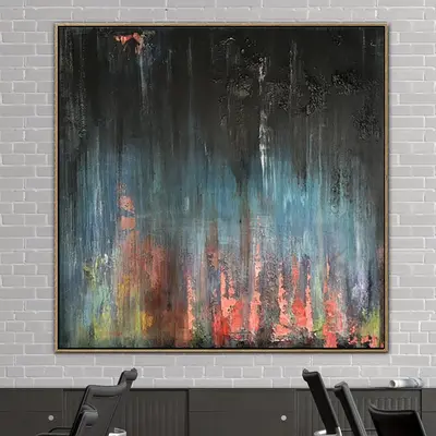 Abstract Oil Painting On Canvas Canvas Painting Original Black Painting Office Painting | SANCTUARY
