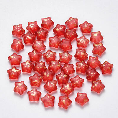 Spray Painted Glass Beads