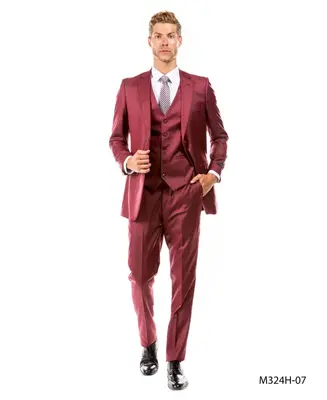 Tazio Men's 3 Piece Executive Suit Bold Colors & Patterns
