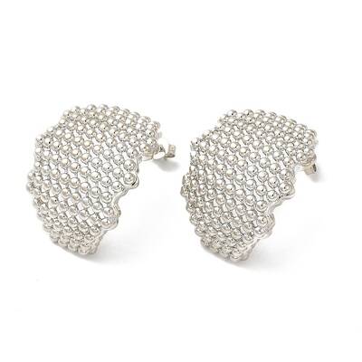 Rack Plating Brass Hollow Twist Stud Earrings for Women