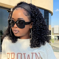 Bling Hair Beautiful 180% Density Headband Wig Human Hair Deep Curly No Glue Full Machine Made Brazilian Remy Human Hair Wigs...