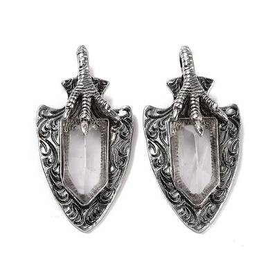 Natural Quartz Crystal Faceted Big Pendants