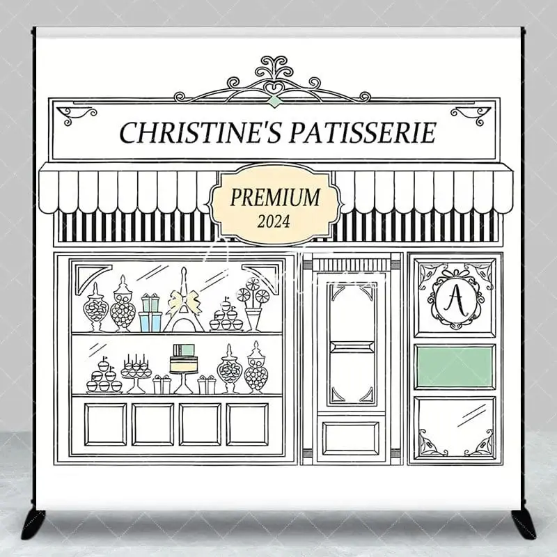 Paris Patisserie Crafts Custom Birthday Backdrop - Aperturee