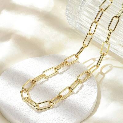 Brass Paperclip Chain Necklaces