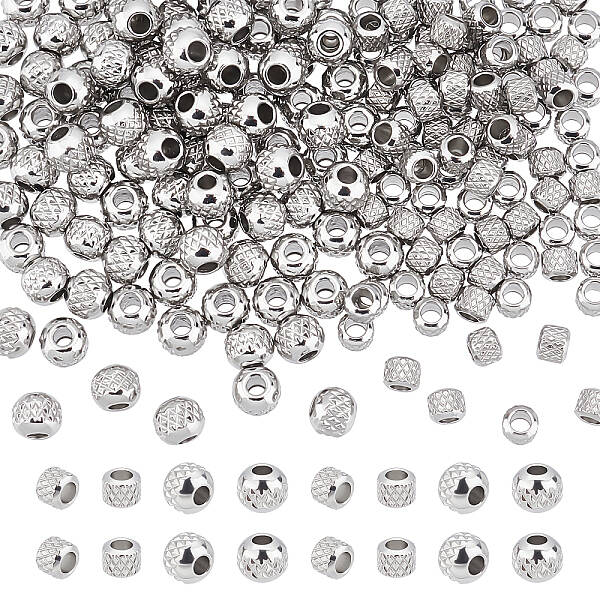 200Pcs 2 Style 304 Stainless Steel Beads