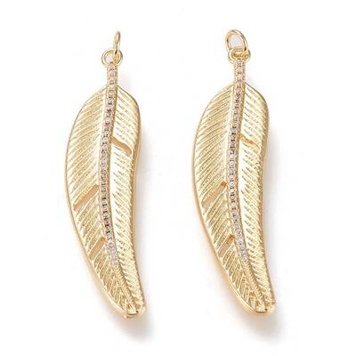 Brass Micro Pave Clear Cubic Zirconia Pendants