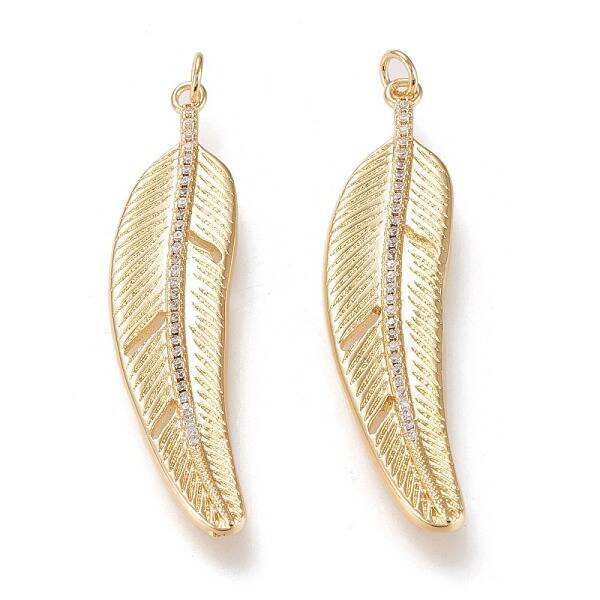 Brass Micro Pave Clear Cubic Zirconia Pendants