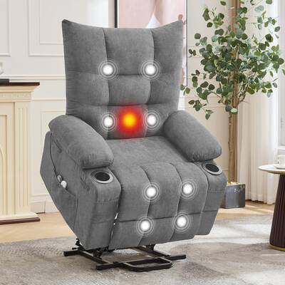 Garvee Power Lift Recliner Chair for Elderly, Oversized Standing Chair Recliner with Massage & Heat, Soft Padded Upholstery, ...