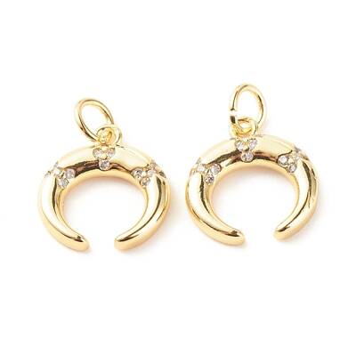 Brass Micro Pave Clear Cubic Zirconia Pendants