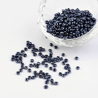 8/0 Electroplated Metallic Colours Round Glass Seed Beads