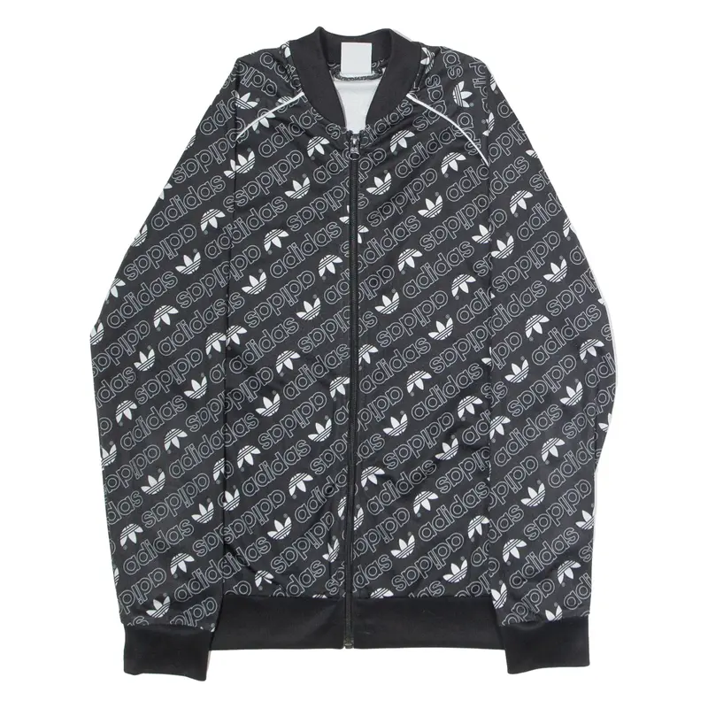 ADIDAS ORIGINALS Womens Track Jacket Black Crazy Pattern S