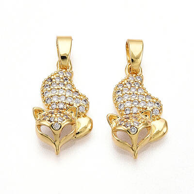 Brass Micro Pave Cubic Zirconia Pendants