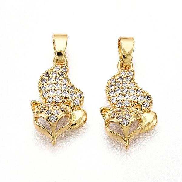 Brass Micro Pave Cubic Zirconia Pendants