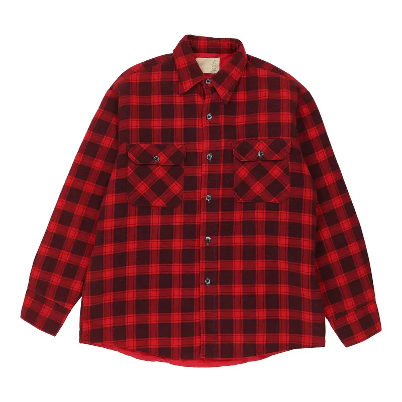 Fieldmaster Checked Flannel Shirt - Large Red Cotton