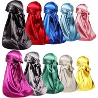 10 Pieces Silky Durags Long Tail for Women Men Satin Durag 360 Wave Dorag Set Perfect for Hair Waves and Style