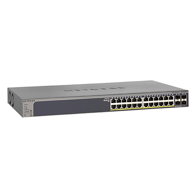 Netgear GS728TP-200NAS | ProSafe 24 x RJ-45 Ports PoE+ 10/100/1000Base-T + 4 x SFP Ports Layer 3 Managed 1U Rack-mountable Gi...