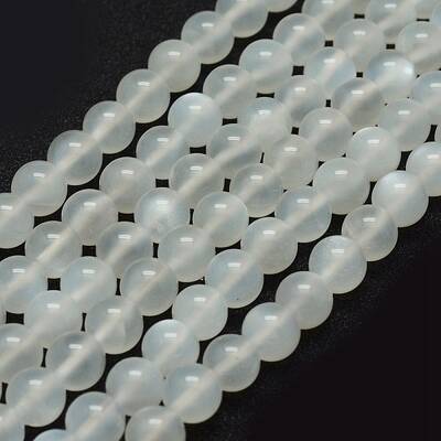 Natural White Moonstone Bead Strands