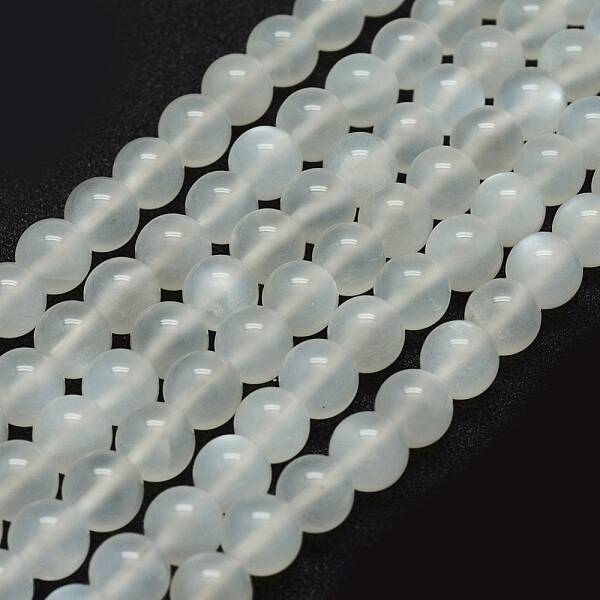 Natural White Moonstone Bead Strands
