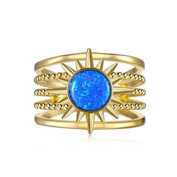 Sun 925 Sterling Silver Wide Band Rings
