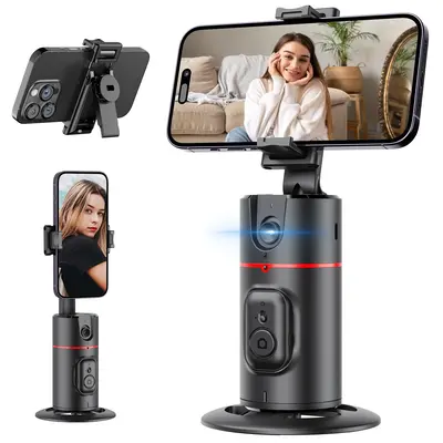 Auto Face Tracking Video Gimbal, 360° Rotation Body Camera Phone Tripod Stabilizer, Smart Tracking Video Gimbal Stabili...